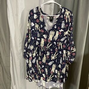 Her Universe Navy Blue Angel Patterned Tunic